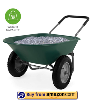 Best Choice Products Dual-Wheel Home Utility Yard Wheelbarrow Garden Cart
