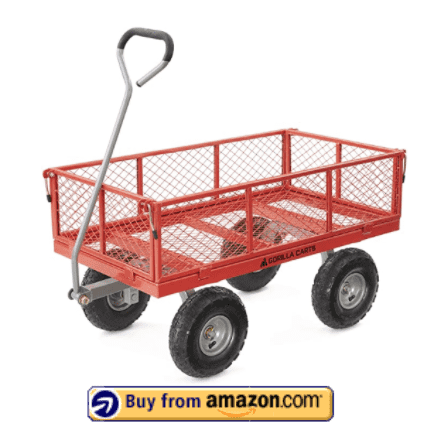Gorilla Carts GOR800-COM Steel Utility Cart with Removable Sides