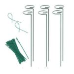 Plant Stake Support - 6 Pack, Garden Single Stem Support Stake Plant Cage