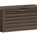 Suncast 63-Gallon Box-Waterproof Outdoor Storage Container for Patio Furniture, Gardening Equipment
