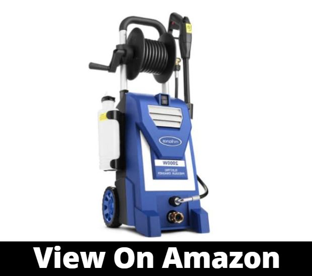 3800PSI Electric Pressure Washer,3.0GPM Electric Power Washer 2000W High Pressure Washer with Hose Reel for Cleaning Cars Houses Driveways Fences Patios Garden (Blue)