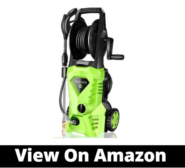 WHOLESUN 3000PSI Electric Pressure Washer 2.4GPM 1600W Power Washer with Hose Reel and Brush Green