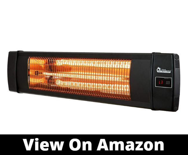 Dr Infrared Heater DR-238 Carbon Infrared Outdoor Heater for Patio, Backyard, Garage, and Decks, Standard, Black