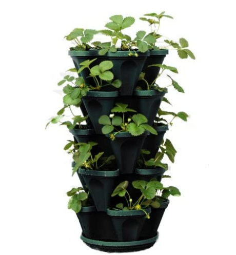 Mr. Stacky 5 Tier Stackable Strawberry, Herb, Flower, and Vegetable Planter